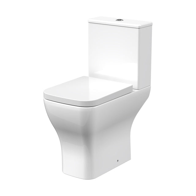 [BCFR491] Hilderstone Modern Comfort Height Close Coupled Toilet with Soft Close Seat - Cutout