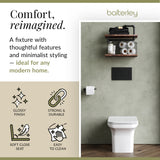 Square Back To Wall Toilet Pan with Soft Close Seat – White, 550mm Projection