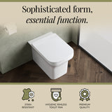 Square Back To Wall Toilet Pan with Soft Close Seat – White, 550mm Projection