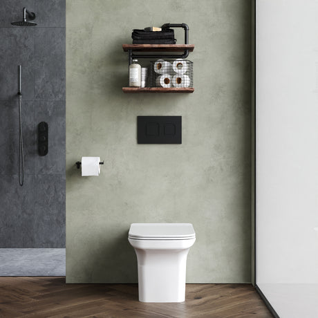 [BCFR506] Hilderstone Modern Back to Wall Toilet Pan with Soft Close Seat - Lifestyle 1