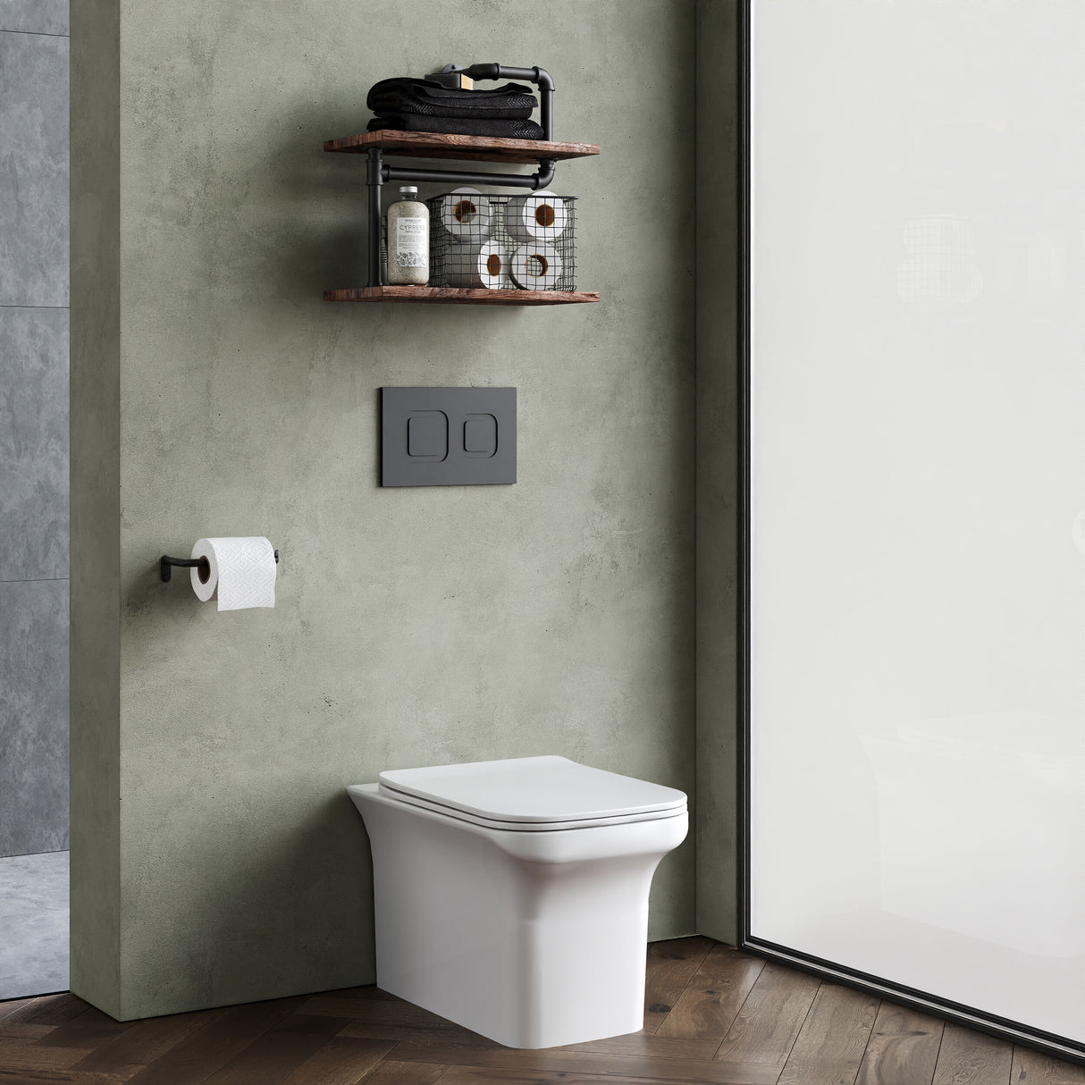 [BCFR506] Hilderstone Modern Back to Wall Toilet Pan with Soft Close Seat - Lifestyle 3