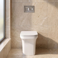 [BCFR506] Hilderstone Modern Back to Wall Toilet Pan with Soft Close Seat - Silo