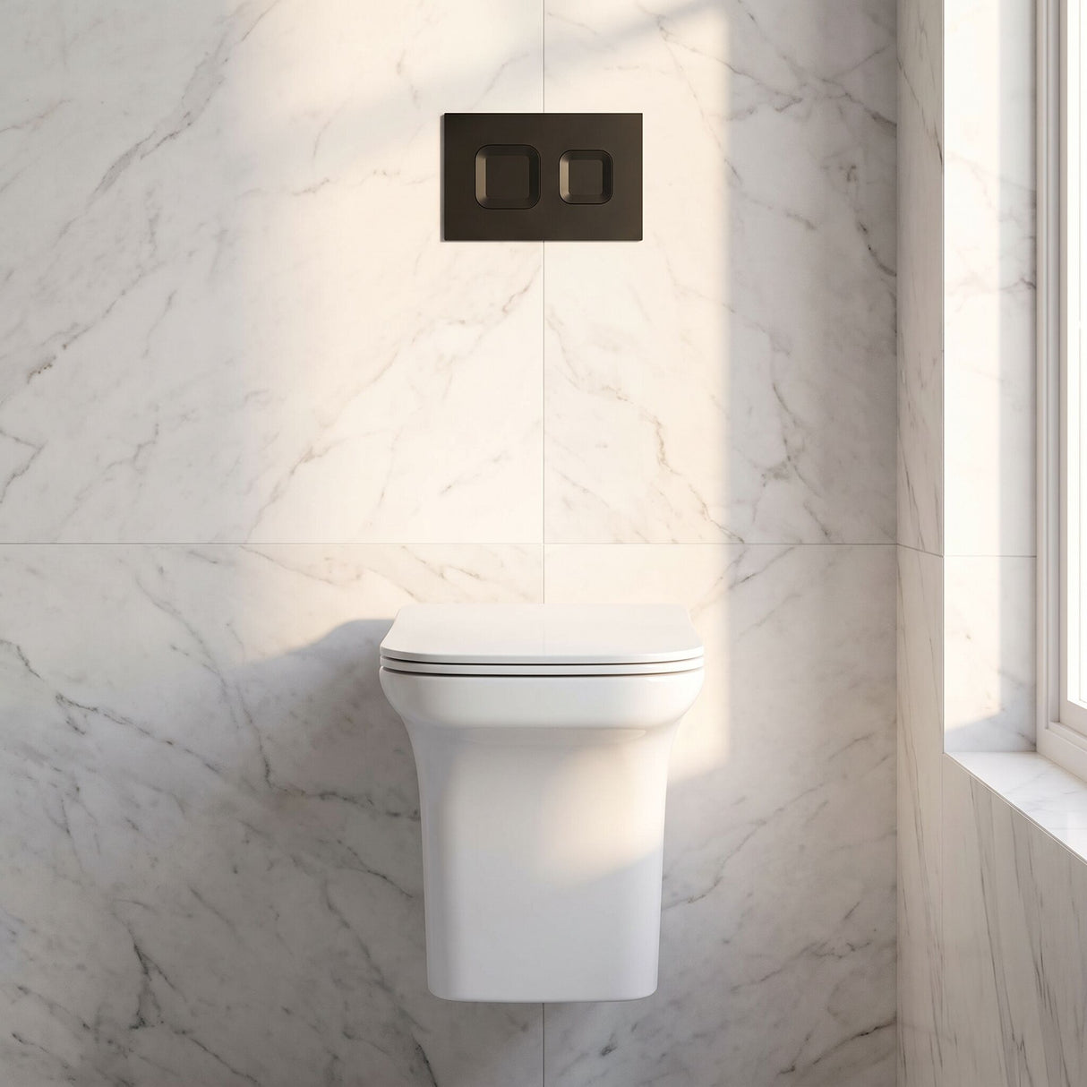 [BCFR540] Hilderstone Modern Wall Hung Toilet Pan with Soft Close Seat - Silo