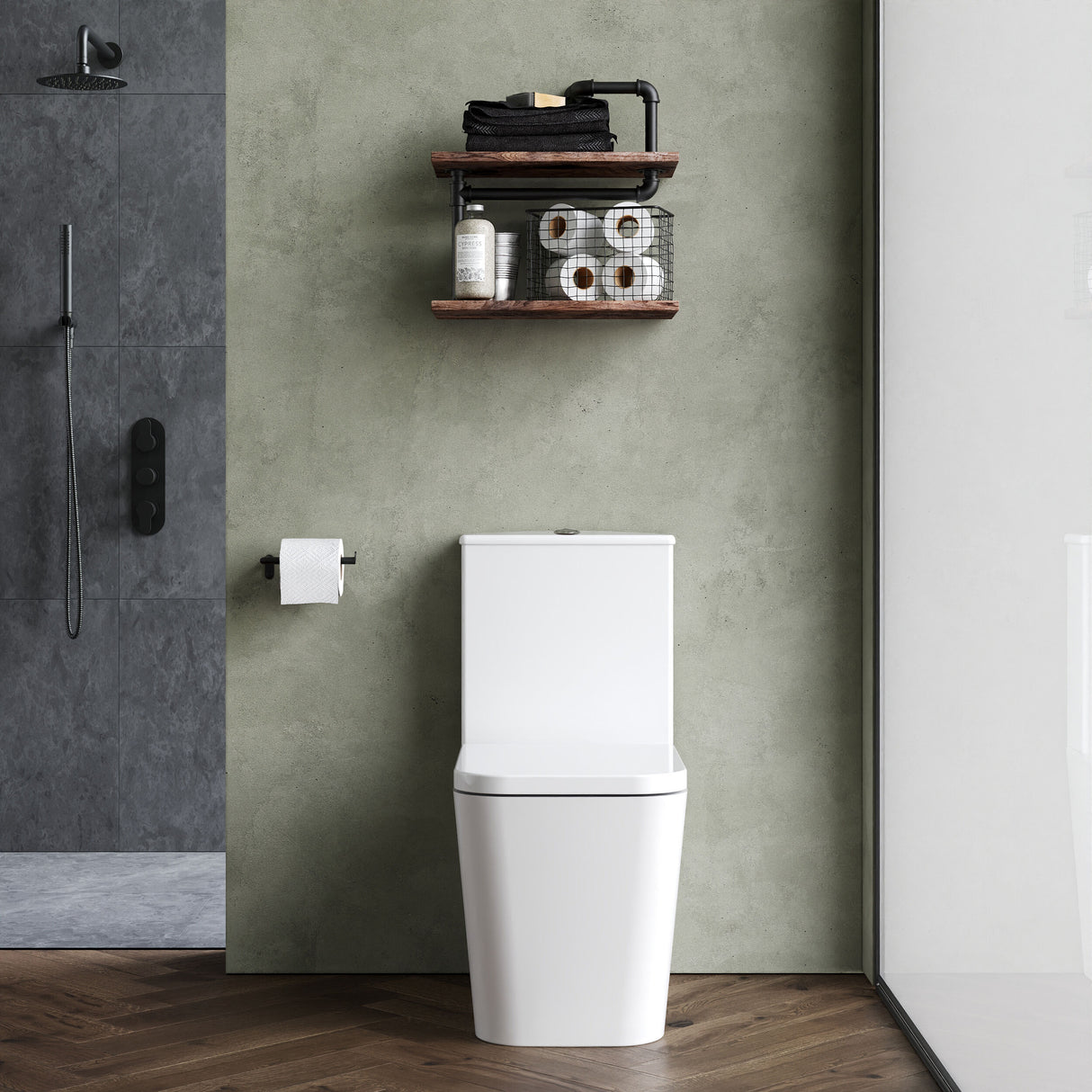 [BCFR550] Hilderstone Modern Close-Coupled Rimless Toilet with Soft Close Seat - Lifestyle 1