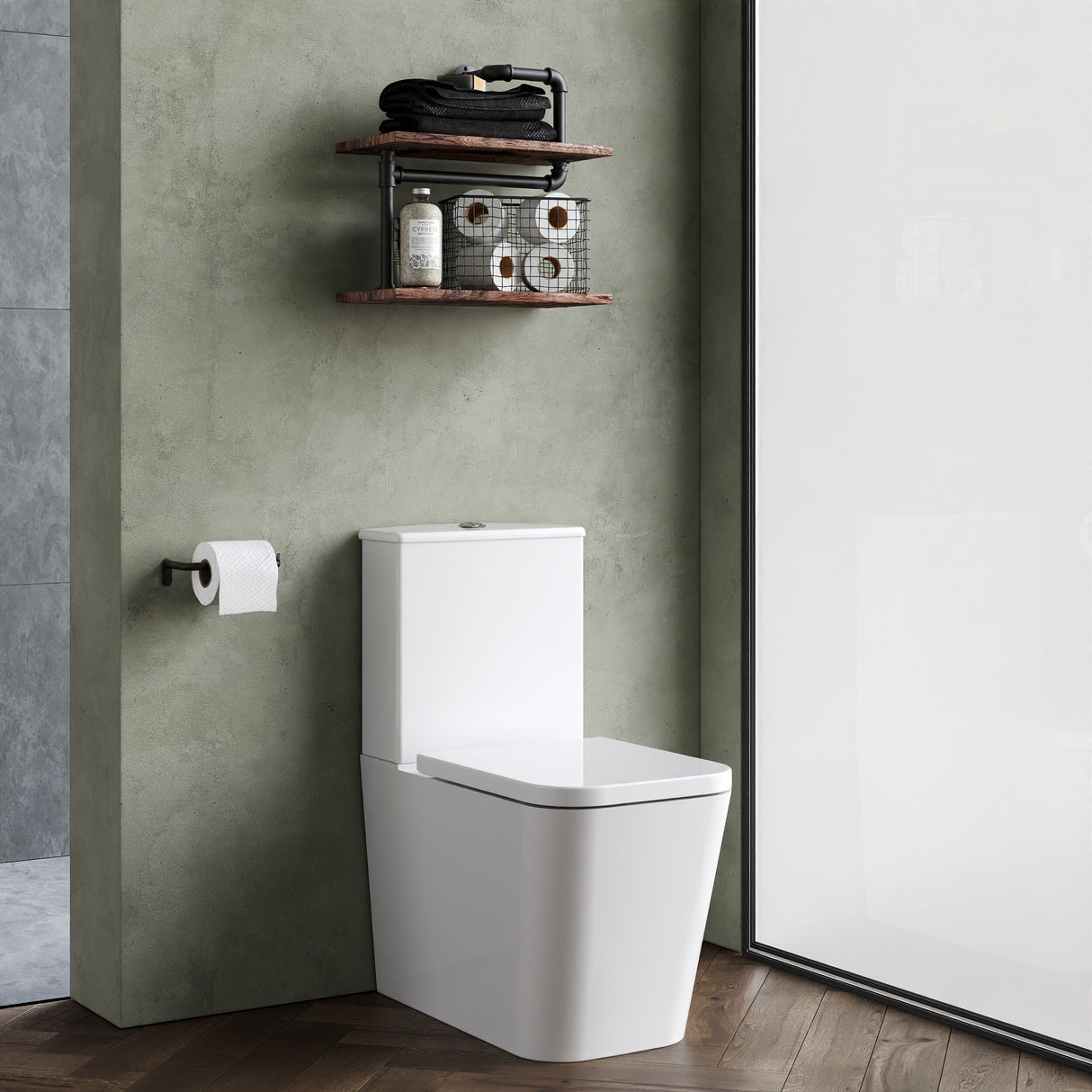 [BCFR550] Hilderstone Modern Close-Coupled Rimless Toilet with Soft Close Seat - Lifestyle 3