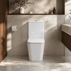 [BCFR550] Hilderstone Modern Close-Coupled Rimless Toilet with Soft Close Seat - Silo