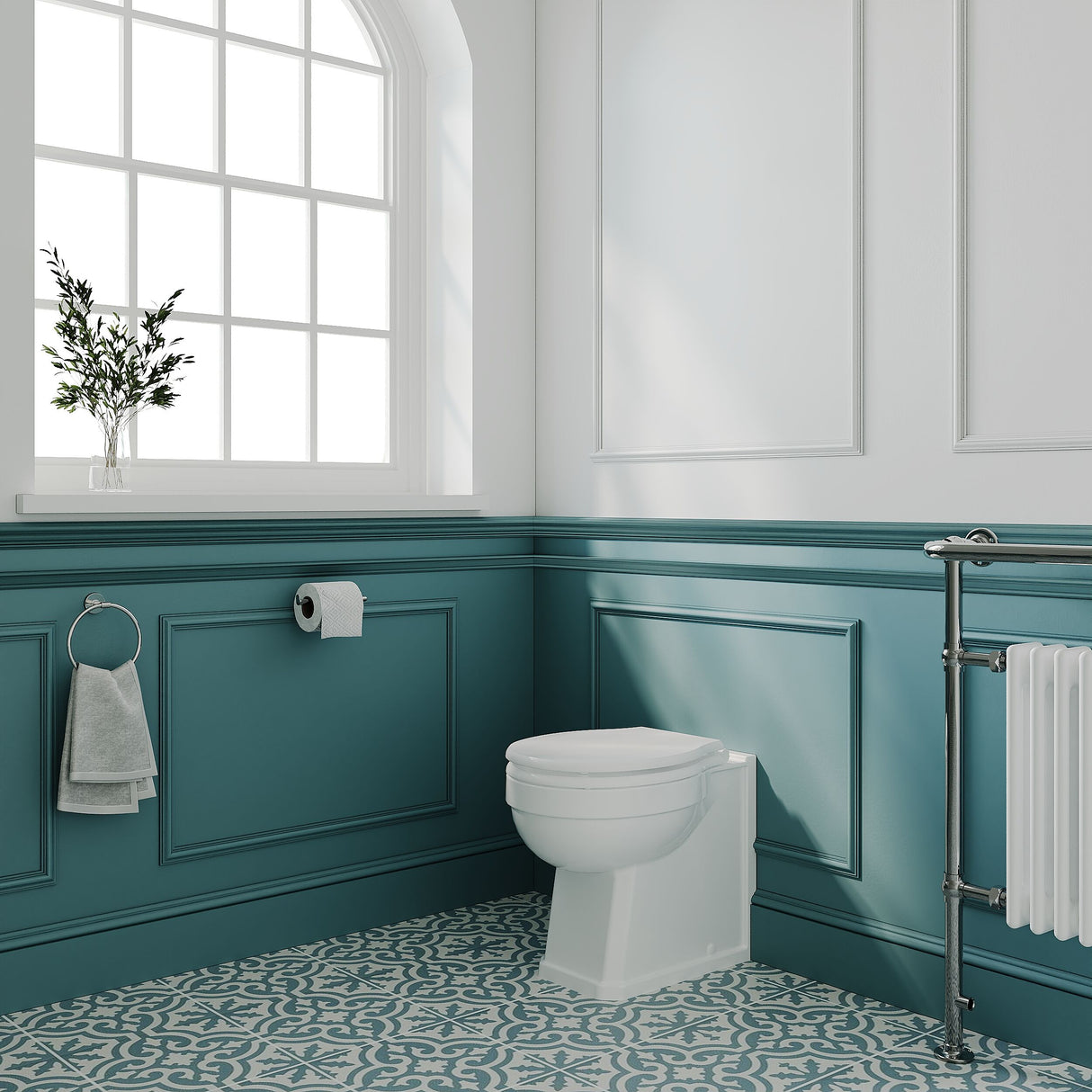 [BCHA806] Traditional Back to Wall Toilet Pan, Classic White Ceramic WC with Timeless Bathroom Design by Balterley - Lifestyle 3