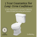 Traditional White Close Coupled Bathroom Toilet with Cistern & Soft Close Seat – 470mm