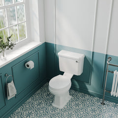 [BCKI003] Madeley Traditional White Close Coupled Bathroom Toilet with Cistern & Soft Close Seat - 470mm - Lifestyle 2