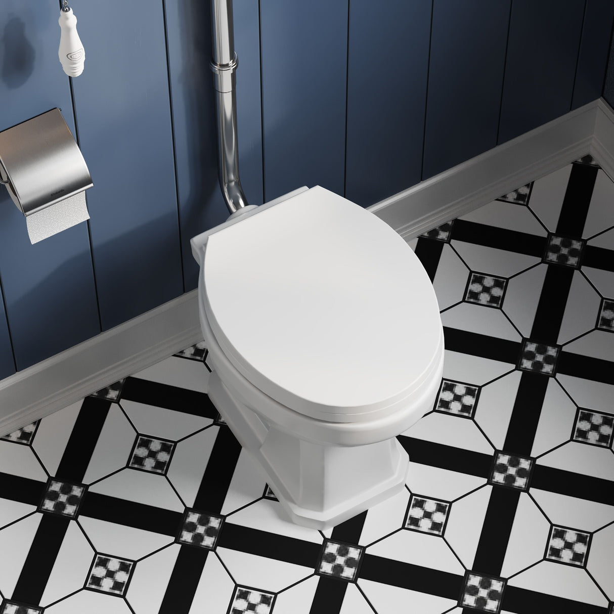 [BCKI006] Madeley Traditional Toilet with High Level Cistern, Flush Pipe Kit and Soft Close Toilet Seat - Lifestyle 2