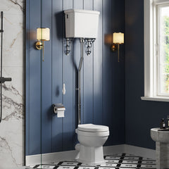 [BCKI006] Madeley Traditional Toilet with High Level Cistern, Flush Pipe Kit and Soft Close Toilet Seat - Lifestyle 3