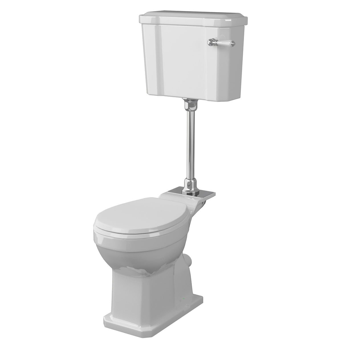 Madeley Traditional Toilet with Mid Level Cistern, Flush Pipe Kit and Soft Close Toilet Seat