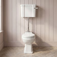 [BCKI009] Madeley Traditional Comfort Height Toilet with Mid Level Cistern, Flush Pipe Kit and Soft Close Toilet Seat - Silo