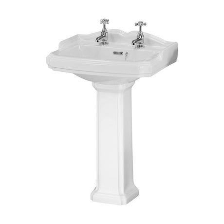 [BCLG004] Whitgreave Traditional 2 Tap Hole Basin and Full Pedestal, 915 x 470 x 590mm - Cutout