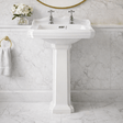 [BCLG004] Whitgreave Traditional 2 Tap Hole Basin and Full Pedestal, 915 x 470 x 590mm - Silo