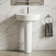 [BCMI002] Balterley Hopwas Ceramic D Shape Basin & Full Pedestal - 420 or 520mm Basin - Silo