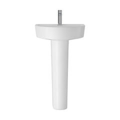 [BCMI003] Balterley Hopwas Ceramic D Shape Basin & Full Pedestal - 420 or 520mm Basin - Cutout