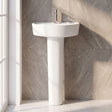 [BCMI003] Balterley Hopwas Ceramic D Shape Basin & Full Pedestal - 420 or 520mm Basin - Silo