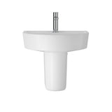 Hopwas Round D Shape Ceramic Basin and Semi Pedestal - 420 or 520mm Basin