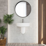 Hopwas Round D Shape Ceramic Basin and Semi Pedestal - 420 or 520mm Basin