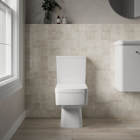 [BCOP008] Forsbrook Modern White Semi Flush-to-Wall Toilet and Cistern – 610mm - Lifestyle 1