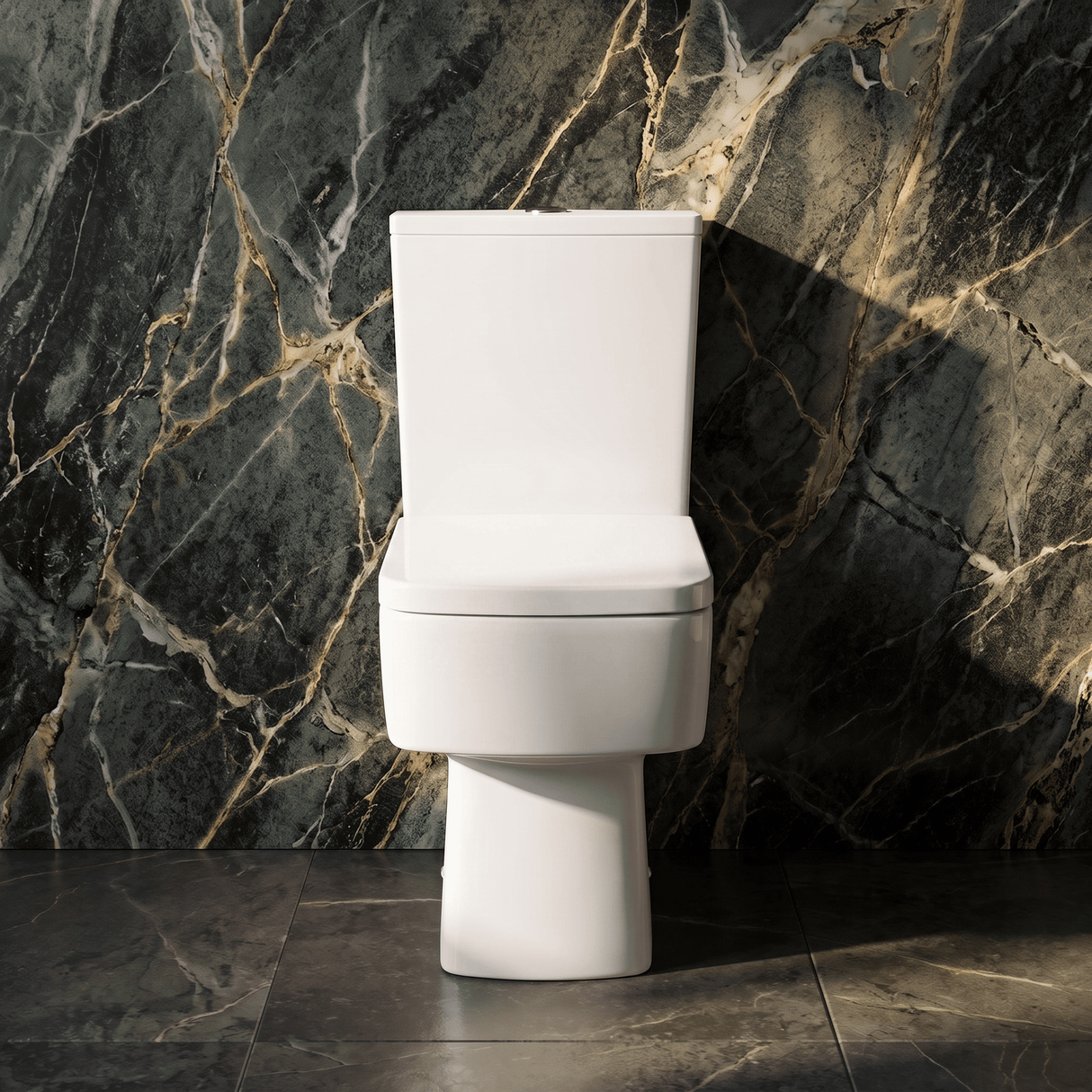 [BCOP008] Forsbrook Modern White Semi Flush-to-Wall Toilet and Cistern – 610mm - Silo