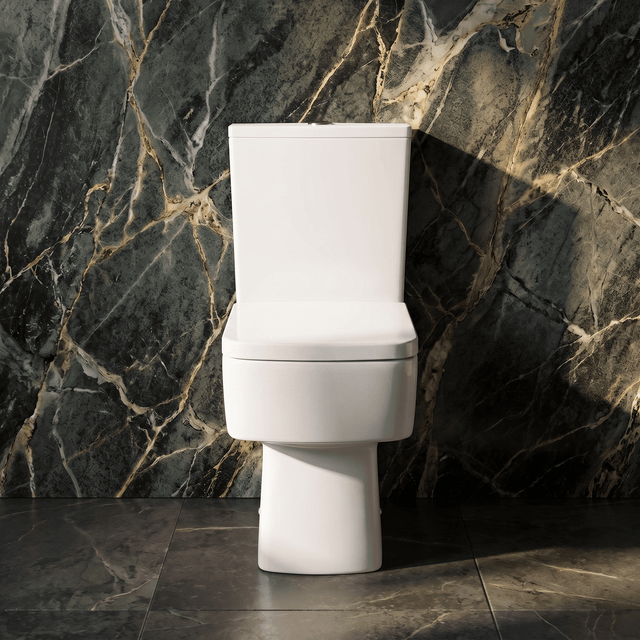 [BCOP008] Forsbrook Modern White Semi Flush-to-Wall Toilet and Cistern – 610mm - Silo