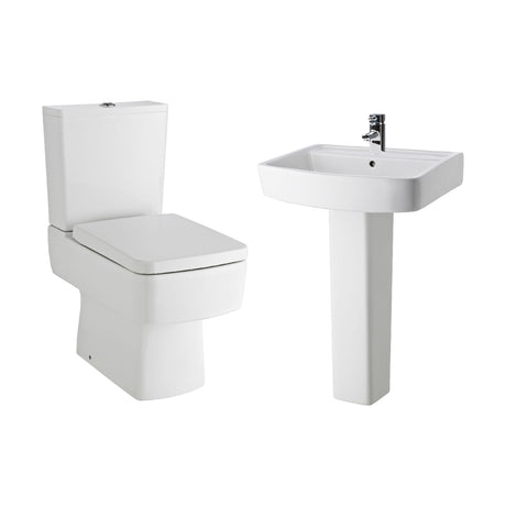 [BCOP012] Forsbrook Square 1 Tap Hole Bathroom Basin - Choose Size and Pedestal Type - Cutout