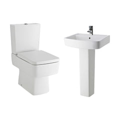 [BCOP013] Forsbrook Square 1 Tap Hole Bathroom Basin - Choose Size and Pedestal Type - Cutout
