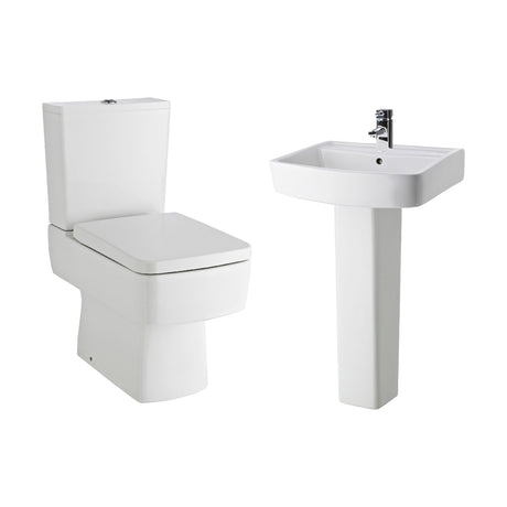 [BCOP013] Forsbrook Square 1 Tap Hole Bathroom Basin - Choose Size and Pedestal Type - Cutout