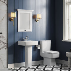 [BCOP013] Forsbrook Square 1 Tap Hole Bathroom Basin - Choose Size and Pedestal Type - Lifestyle 3