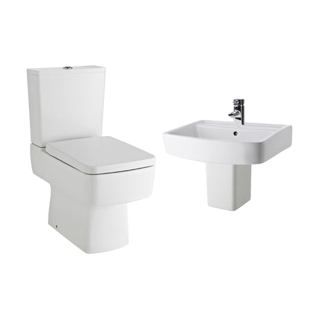 [BCOP014] Forsbrook Square 1 Tap Hole Bathroom Basin - Choose Size and Pedestal Type - Cutout