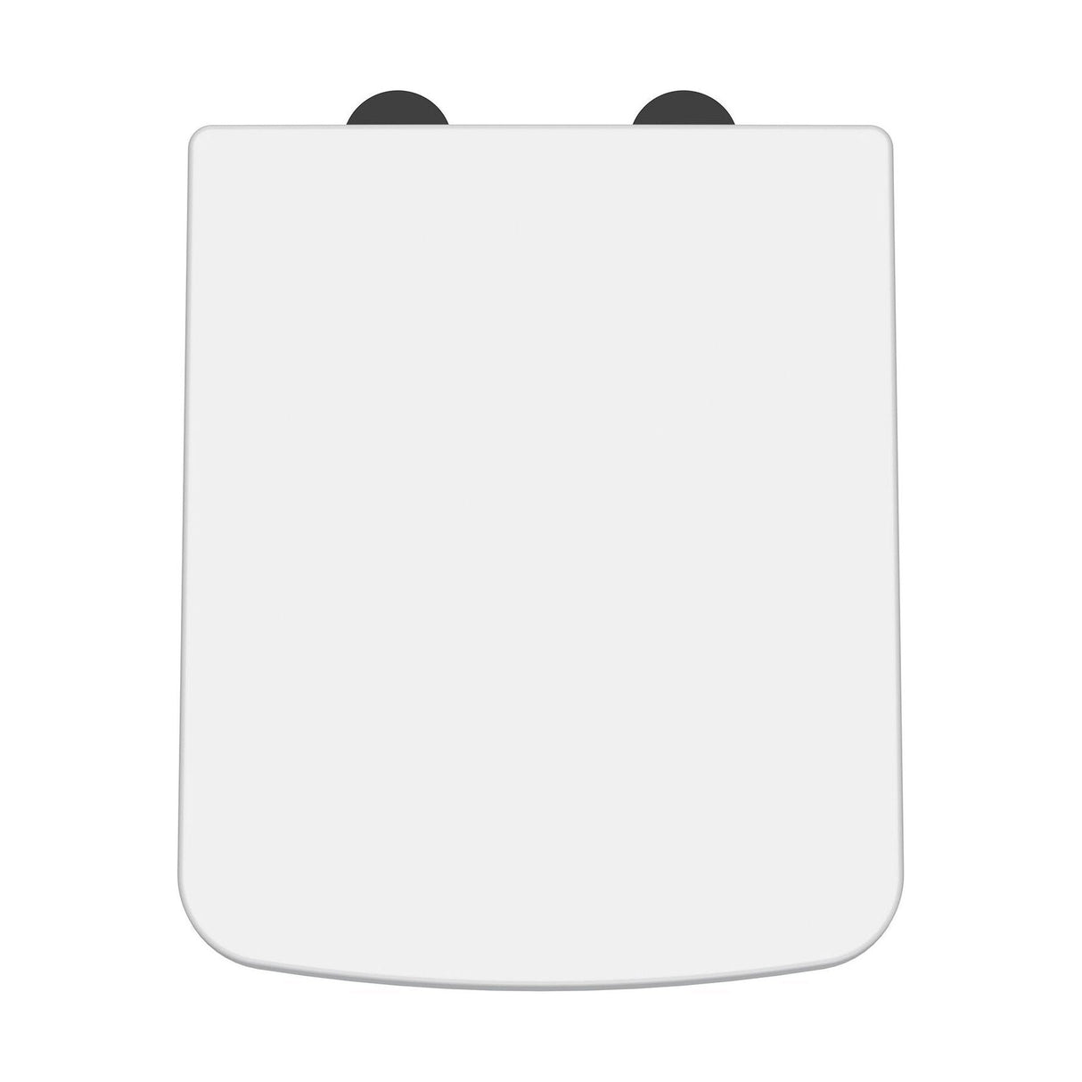 [BCOP198B] Square Soft Close Toilet Seat with Top Fix Hinge, Choice of Cover Caps Finish - Cutout