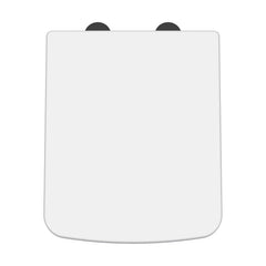 [BCOP198B] Square Soft Close Toilet Seat with Top Fix Hinge, Choice of Cover Caps Finish - Cutout