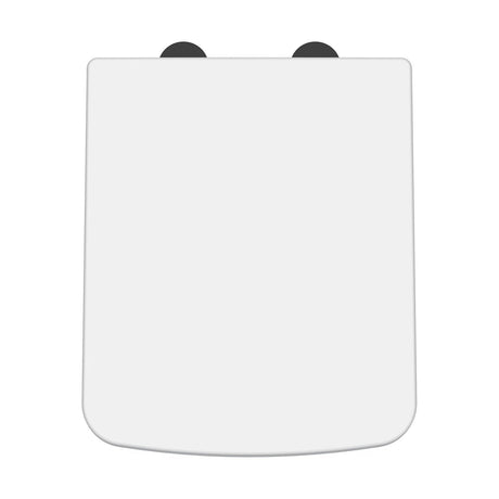 [BCOP198B] Square Soft Close Toilet Seat with Top Fix Hinge, Choice of Cover Caps Finish - Cutout