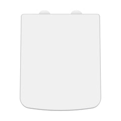 [BCOP198W] Square Soft Close Toilet Seat with Top Fix Hinge, Choice of Cover Caps Finish - Cutout