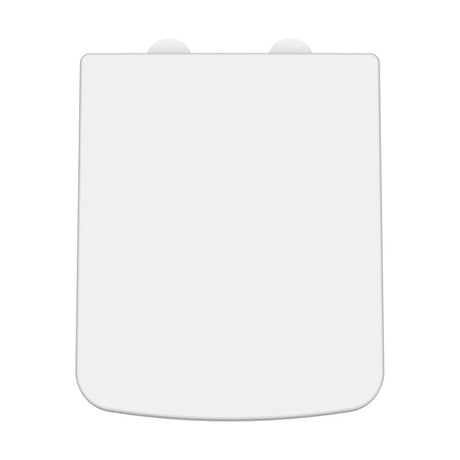 [BCOP198W] Square Soft Close Toilet Seat with Top Fix Hinge, Choice of Cover Caps Finish - Cutout