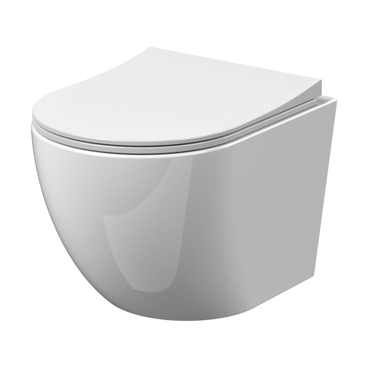 [BCQU340] Rimless Wall Hung Toilet Pan & Soft Close Sandwich Seat - 360mm x 360mm x 482mm - Cutout