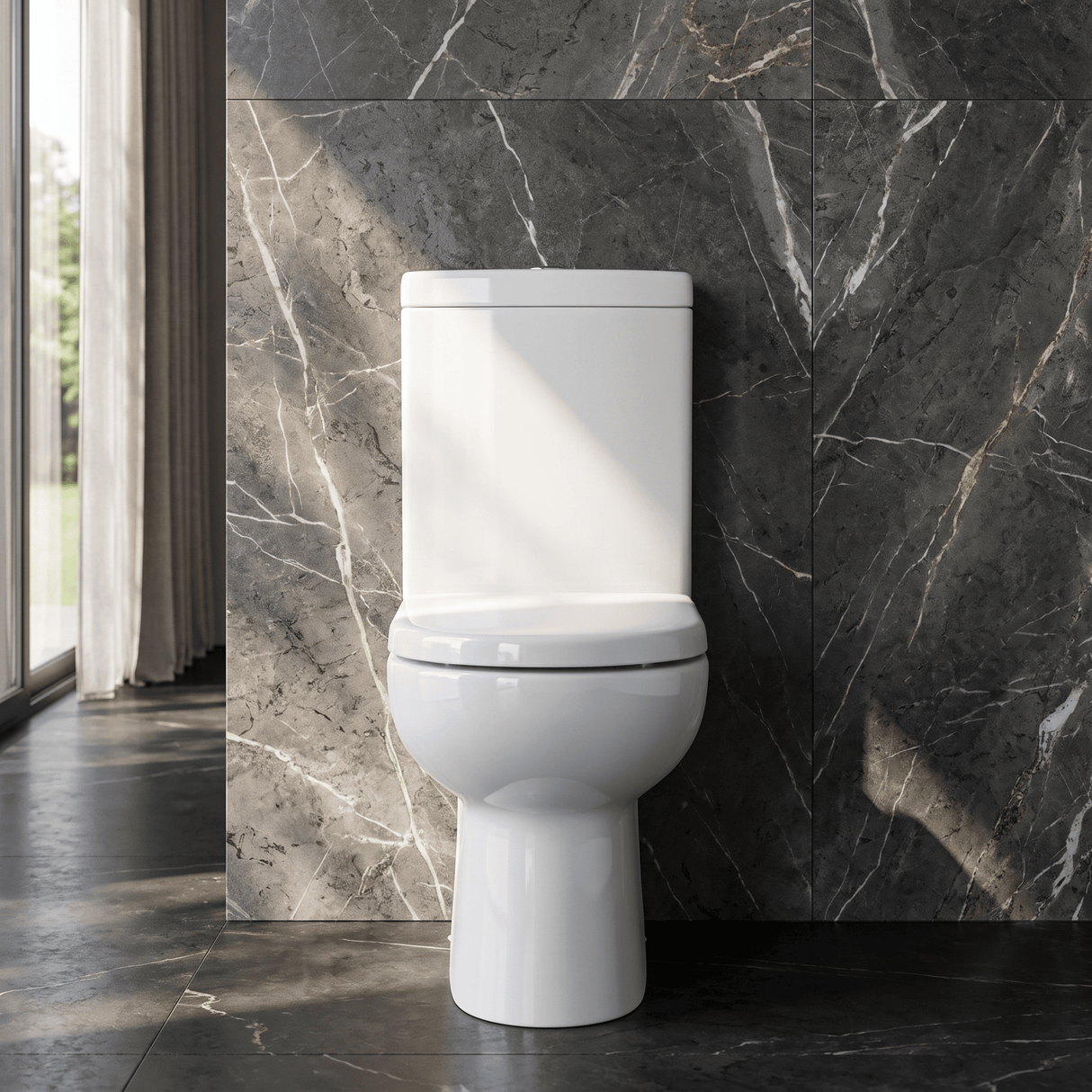 [BCRI002] Close Coupled Toilet Pan & Cistern  - 825mm x 395mm x 670mm - Silo