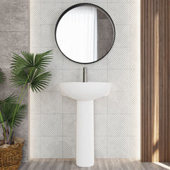 [BCRI003] Round 1 Tap Hole Basin with Full Pedestal - Lifestyle 1