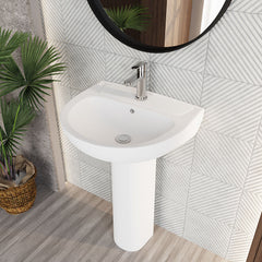 [BCRI003] Round 1 Tap Hole Basin with Full Pedestal - Lifestyle 2