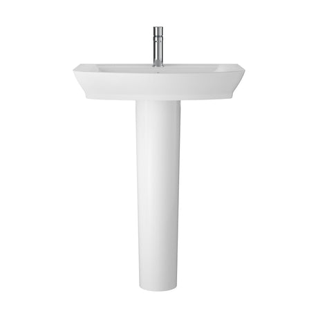 [BCSP002] Spirit Soft Square 1 Tap Hole Ceramic Basin & Full Pedestal, 550mm - Balterley - Cutout