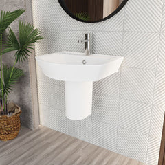 [BCSP005] Spirit Square Ceramic Basin and Semi Pedestal, 550mm - Balterley - Lifestyle 3