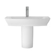 [BCSP007] Spirit Square Ceramic Basin and Semi Pedestal, 850mm - Balterley - Cutout