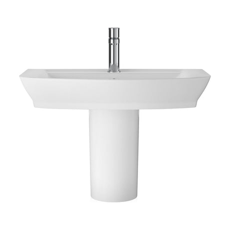 [BCSP007] Spirit Square Ceramic Basin and Semi Pedestal, 850mm - Balterley - Cutout