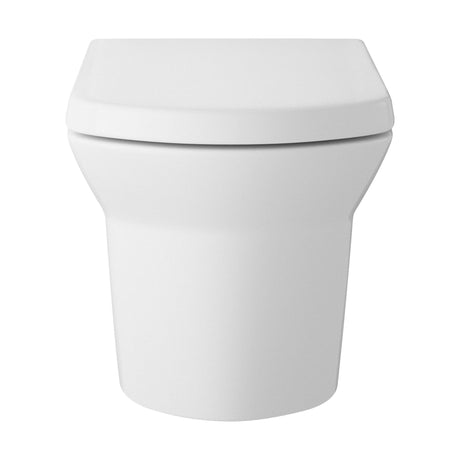 [BCSPT007] Spirit Square Wall Hung Ceramic Toilet Pan & Soft Close & Seat, 400mm - Balterley - Cutout