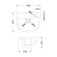 [BCSR002] Round Ceramics Semi Recessed 1 Tap Hole Basin (Tap Not Included), 400mm - Balterley - Technical Drawing