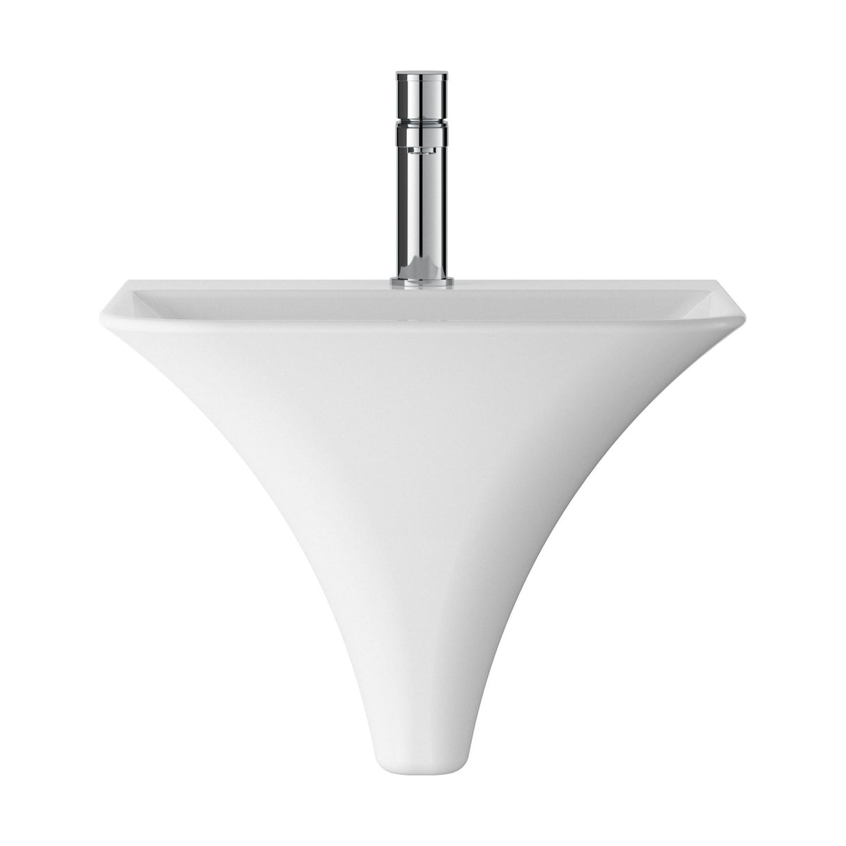 [BCSU102] Trysull Contemporary Wall Hung 1 Tap Hole Ceramic Bathroom Basin, 350 x 460 x 415mm - Cutout