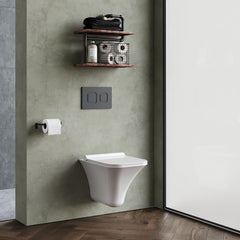 [BCSU140] Trysull Contemporary Wall Hung Rimless Toilet Pan and Seat, 355 x 350 x 490mm - Lifestyle 3