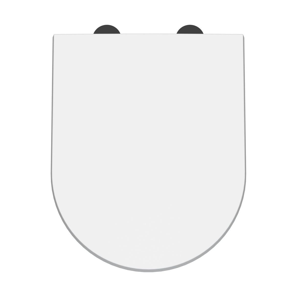 [BCTS007B] Balterley D-Shaped Soft Close Gloss White Toilet Seat With Top Fix Hinge - Cutout